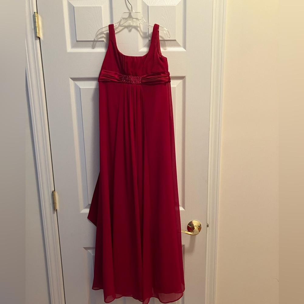 David's Bridal Red Evening Dress